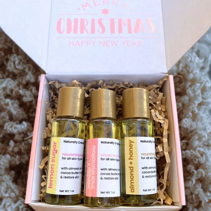 Body Oil Trio Christmas Gift Set Naturally Created 4 You