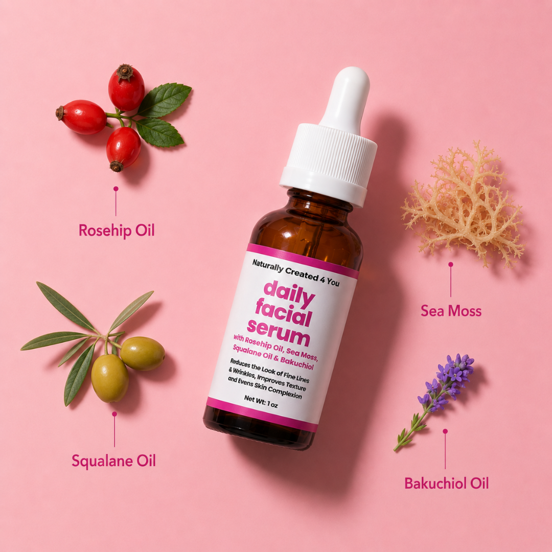 daily facial serum - natural retinol alternative Naturally Created 4 You