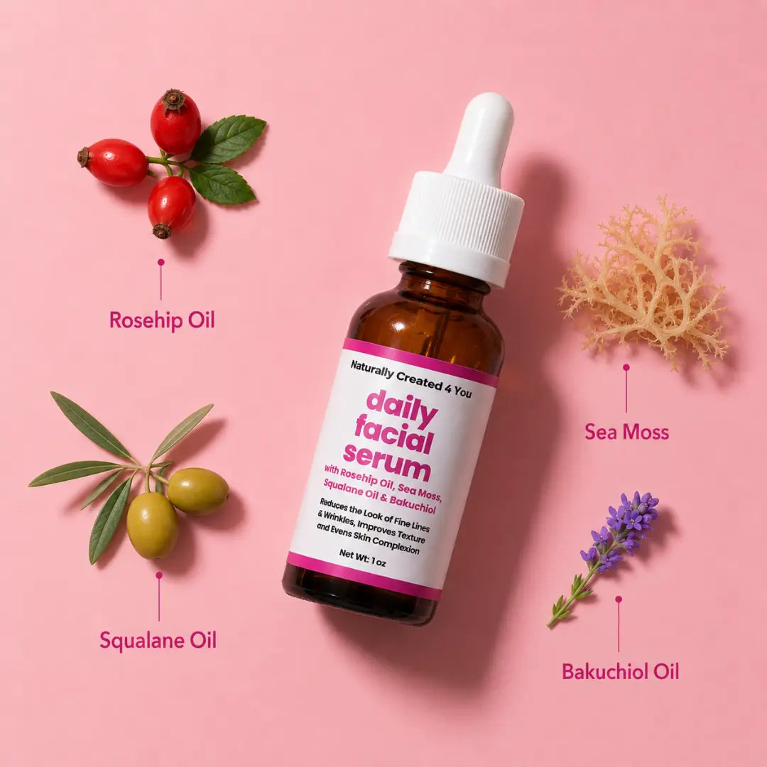 daily facial serum - natural retinol alternative Naturally Created 4 You